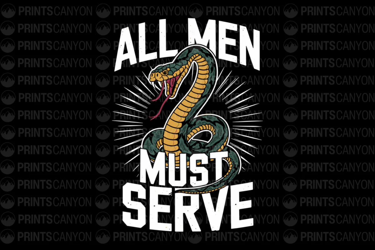 All Men Must Serve Snake T-Shirt Design