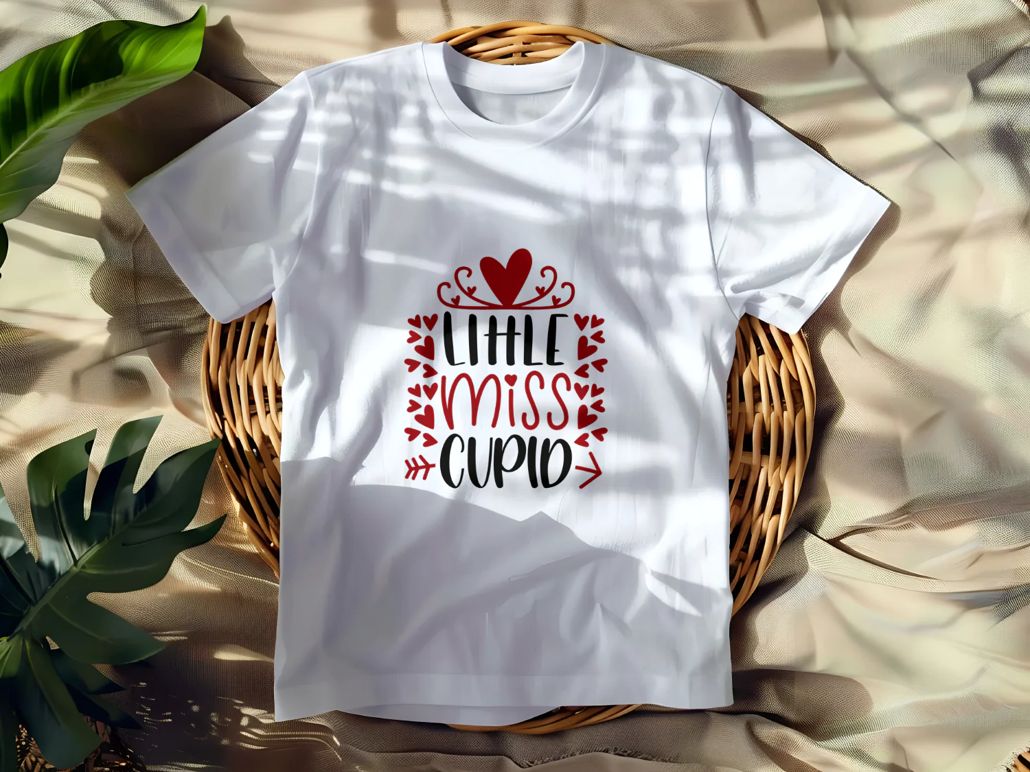 Little Miss Cupid Heart T-Shirt Design for Valentine's Day Celebrations
