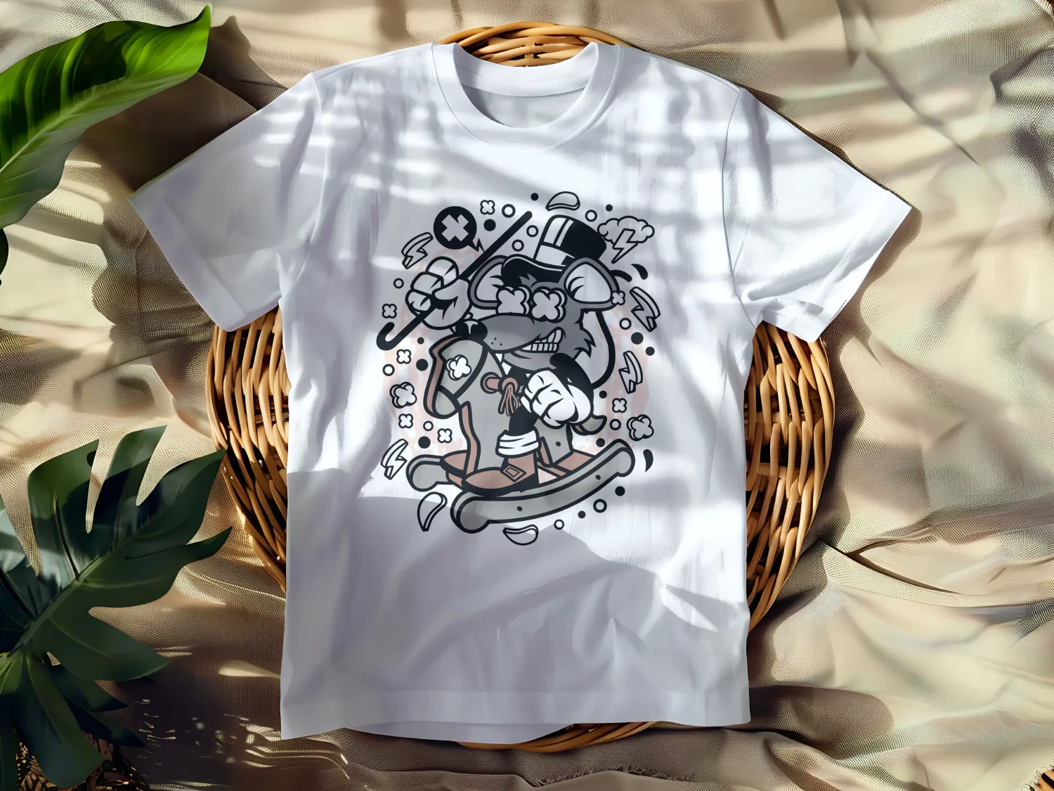 Whimsical Rocking Horse Fox T-Shirt Design for Fun and Quirky Outfits